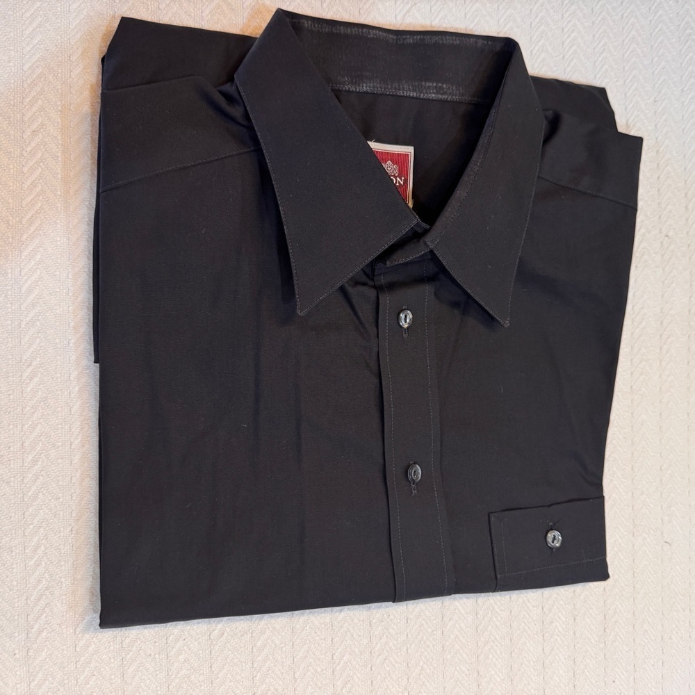 Eaton‎ black dress shirt 100% cotton excellent condition to me beautiful shirt